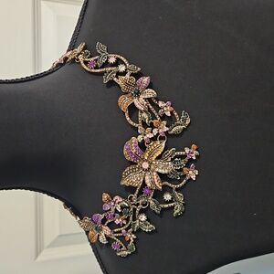 Eye Candy Floral Necklace with Purple and Green Details